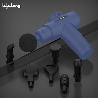 Lifelong Gun Massager for Pain Relief - Massage Gun Machine for Fully Body - Gun Massager Rechargeable with 6 Speed Setting for Muscle Massage