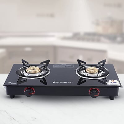 Wonderchef Platinum Plus 2 Burner Auto Glass Cooktop 6mm Toughened Glass Auto Ignition Wonderchef Platinum Plus 2 Burner Auto Glass Cooktop 6mm Toughened Glass Auto Ignition