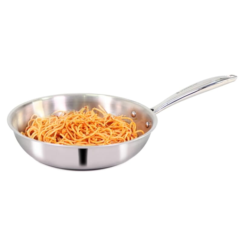 Wonderchef Nigella Tri-ply Stainless Steel 24 cm Fry Pan 2 litres 2.6mm Thickness Wonderchef Nigella Tri-ply Stainless Steel 24 cm Fry Pan 2 litres 2.6mm Thickness