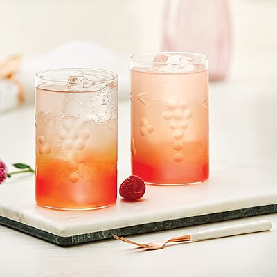 Borosil 350 ml Set of 6 pcs Berry Vision Transparent Drinking Glass | Borosilicate Glass Tumblers for Water, Cold Drinks, Juice| Flame Proof, Microwave & Dishwasher Safe | for Daily use & Gifting