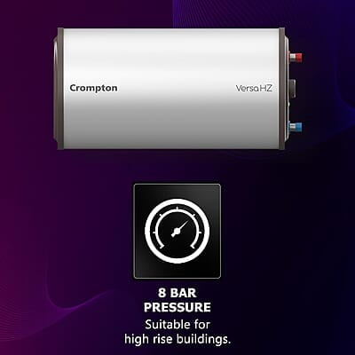 Crompton Versa Horizontal RHS 10L Storage Water Heater (Geyser) with Rust Proof Plastic body and Superior Glassline Coating Crompton Versa Horizontal RHS 10L Storage Water Heater (Geyser) with Rust Proof Plastic body and Superior Glassline Coating