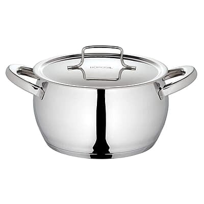 Borosil Stainless Steel Handi Casserole With Lid, Induction friendly, Impact Bonded Tri-ply Bottom, 2.9 L