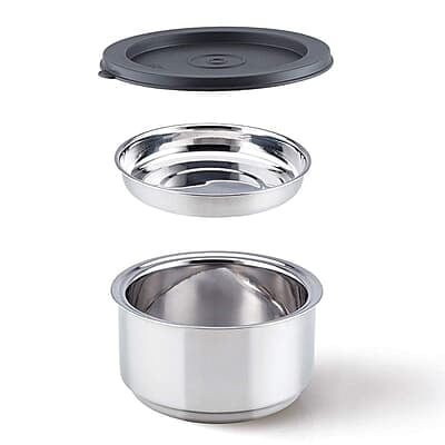 Borosil Carry Fresh Stainless Steel Lunchbox Set of 3 (280ml x 2 Insulated Containers + 475ml Borosil Carry Fresh Stainless Steel Lunchbox Set of 3 (280ml x 2 Insulated Containers + 475ml