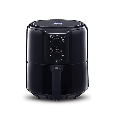 KENT Classic Plus Air Fryer | 1300W Power & 4.2L Capacity | Vapour Steam for Crisp Frying, Grill, Roast, Steam & Bake | Auto Cut-Off | 80% Less Oil | High Temperature & Uniform Heating | Black