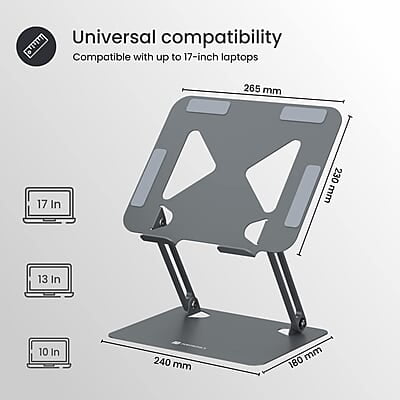 Portronics My Buddy K7 Portable Laptop Stand Ventilated Board for Laptop Cooling Multiple Adjustable Angles Portronics My Buddy K7 Portable Laptop Stand Ventilated Board for Laptop Cooling Multiple Adjustable Angles