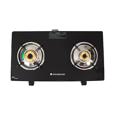 Wonderchef Glory 2 Burner Glass Cooktop, Stainless Steel Drip Tray,Manual Ignition Gas Stove Wonderchef Glory 2 Burner Glass Cooktop, Stainless Steel Drip Tray,Manual Ignition Gas Stove