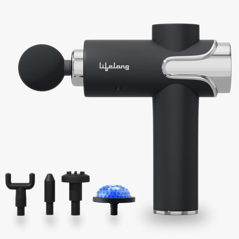 Lifelong Gun Massager for Pain Relief with Cold Compression & 99 Speed Settings - Rechargeable, 5 Massage Heads, 3 Modes for Full Body Deep Tissue Percussion Massage Lifelong Gun Massager for Pain Relief with Cold Compression & 99 Speed Settings - Rechargeable, 5 Massage Heads, 3 Modes for Full Body Deep Tissue Percussion Massage
