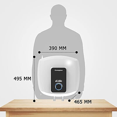 Crompton Solarium Qube 15-L 5 Star Rated Storage Water Heater (Geyser) with Free Installation and Connection Pipes Crompton Solarium Qube 15-L 5 Star Rated Storage Water Heater (Geyser) with Free Installation and Connection Pipes