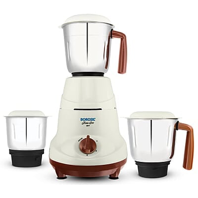 Borosil Home Star Mixer Grinder, For Wet/Dry Mixing & Grinding, 500 Watts, 3 Stainless Steel Jars(1.2 L Blending Jar, 800 ml Dry/Wet Grinder, 400 ml Chutney Jar), Mixie For Kitchen Borosil Home Star Mixer Grinder, For Wet/Dry Mixing & Grinding, 500 Watts, 3 Stainless Steel Jars(1.2 L Blending Jar, 800 ml Dry/Wet Grinder, 400 ml Chutney Jar), Mixie For Kitchen