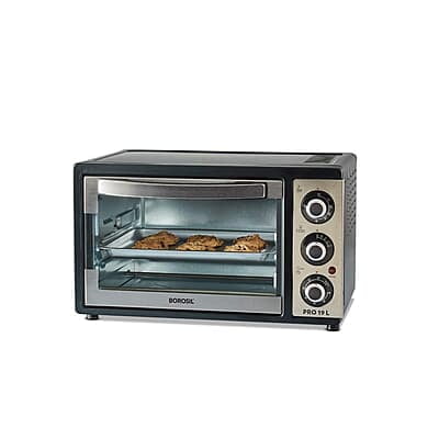 Borosil Pro 19 Liters Oven Toaster & Griller, Motorised Rotisserie, Stay-on Function, 5 Heating Modes, Black