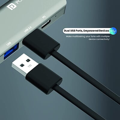 Portronics Mport 52 USB C Hub (7-in-1), Multiport Adapter with 4K HDMI, 60 W PD Charging, USB 3.0/2.0 & USB Type-C Data Ports at up to 10 Gbps, microSD & SD Card Reader for Laptops Portronics Mport 52 USB C Hub (7-in-1), Multiport Adapter with 4K HDMI, 60 W PD Charging, USB 3.0/2.0 & USB Type-C Data Ports at up to 10 Gbps, microSD & SD Card Reader for Laptops