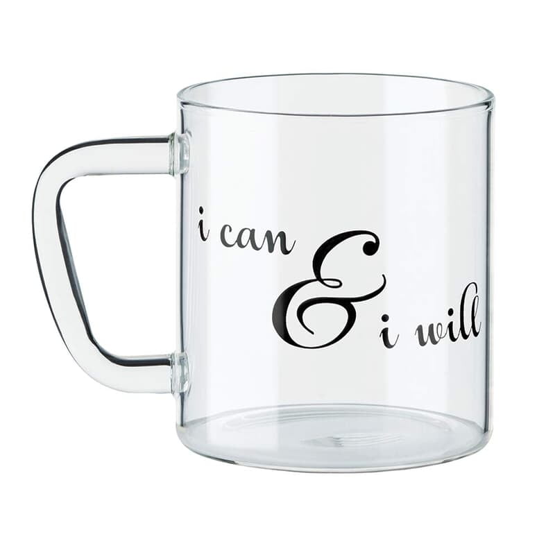 Borosil Classic I Will Mug, 305 ml, Transparent Borosil Classic I Will Mug, 305 ml, Transparent