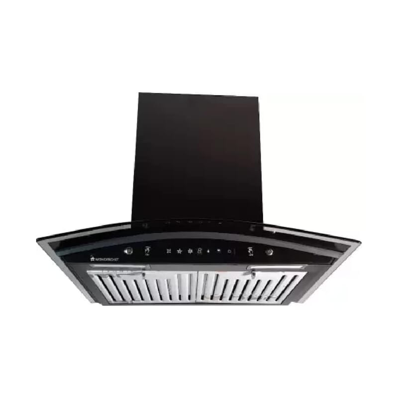 Wonderchef Power Curve Wall-Mount Chimney Auto Clean Function 1200M3/H Suction Capacity 3 Speed Motion SS Baffle filter Wonderchef Power Curve Wall-Mount Chimney Auto Clean Function 1200M3/H Suction Capacity 3 Speed Motion SS Baffle filter