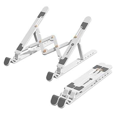 Portronics My Buddy K Lite Foldable Laptop Stand with Adjustable Heights, Anti-Slip Silicone Pads, Collapsible Design, 5 kg Max Weight