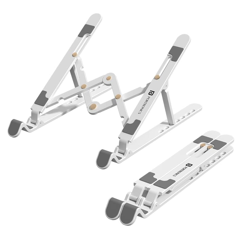 Portronics My Buddy K Lite Foldable Laptop Stand with Adjustable Heights, Anti-Slip Silicone Pads, Collapsible Design, 5 kg Max Weight Portronics My Buddy K Lite Foldable Laptop Stand with Adjustable Heights, Anti-Slip Silicone Pads, Collapsible Design, 5 kg Max Weight