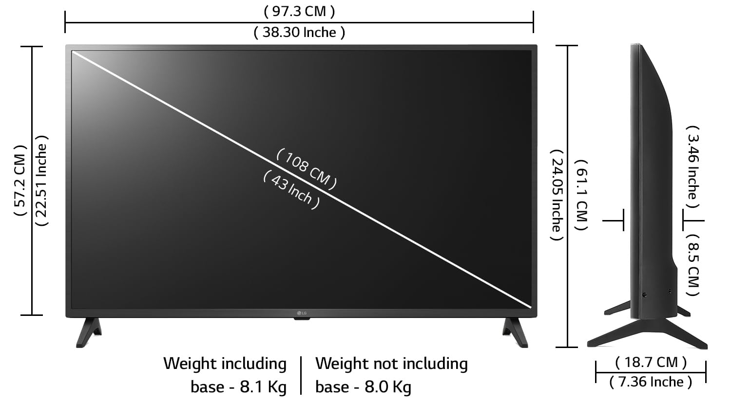 LG 108 cm (43 inches) 4K Ultra HD Smart LED TV 43UQ7550PSF LG 108 cm (43 inches) 4K Ultra HD Smart LED TV 43UQ7550PSF