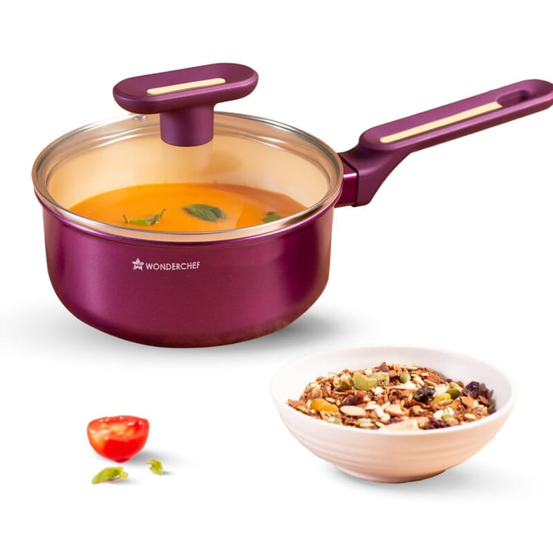Wonderchef Bellagio Sauce Pan 16 cm 1.4 L Non-Stick Ceramic Coating Wonderchef Bellagio Sauce Pan 16 cm 1.4 L Non-Stick Ceramic Coating