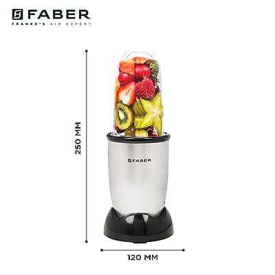 Faber 2-In-1 Sportz Blender Smoothie & Grinding Jar 400 Watts 1 Sipper Cap & 3 Lids, 2 Spill Proof Jars