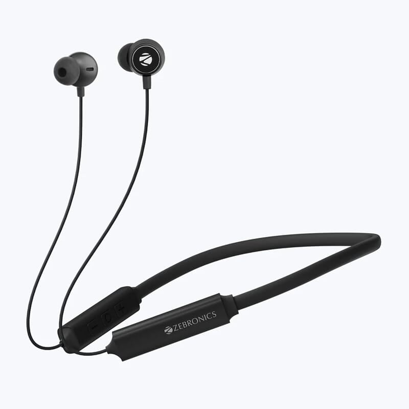 ZEBRONICS Zeb-Yoga 10 Wireless BT Earphone with Neckband Volume/Media Control Call Function Black ZEBRONICS Zeb-Yoga 10 Wireless BT Earphone with Neckband Volume/Media Control Call Function Black