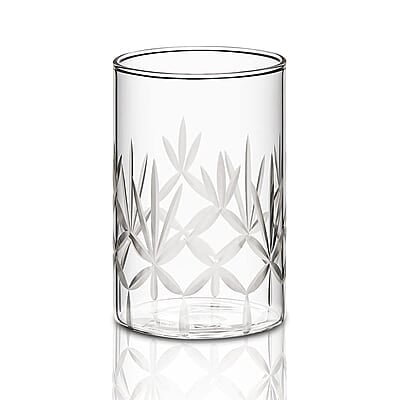 Borosil 350 ml Set of 6 pcs Meadow Vision Transparent Drinking Glass | Borosilicate Glass Tumblers for Water, Cold Drinks, Juice| Flame Proof, Microwave & Dishwasher Safe | for Daily use & Gifting