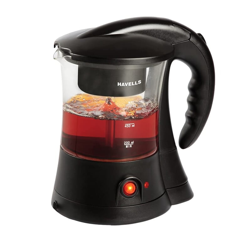 Havells Crystal Tea-Coffee Maker Glass with Filter Basket Indicator Light Transparent Glass Carafe 600 W Havells Crystal Tea-Coffee Maker Glass with Filter Basket Indicator Light Transparent Glass Carafe 600 W