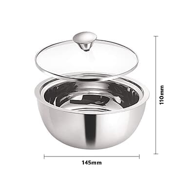Borosil Stainless Steel Curry Server (Silver, 500ml, 900ml, 1.5L) - 3 Pc Set Borosil Stainless Steel Curry Server (Silver, 500ml, 900ml, 1.5L) - 3 Pc Set
