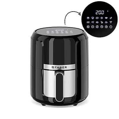 Faber 4L 1350W Digital Air Fryer Fry, Bake, Roast, Toast, Defrost, Grill & Reheat 12-Preset Menu Faber 4L 1350W Digital Air Fryer Fry, Bake, Roast, Toast, Defrost, Grill & Reheat 12-Preset Menu