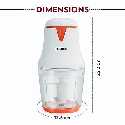 Borosil Chef Delite 260W Electric Glass Chopper For Kitchen Use | White Chopper | Low Noise Operation | Kitchen Accessories Items | Stainless Steel Blades, Whisking Blade for Cream, Chaas, Lassi Borosil Chef Delite 260W Electric Glass Chopper For Kitchen Use | White Chopper | Low Noise Operation | Kitchen Accessories Items | Stainless Steel Blades, Whisking Blade for Cream, Chaas, Lassi