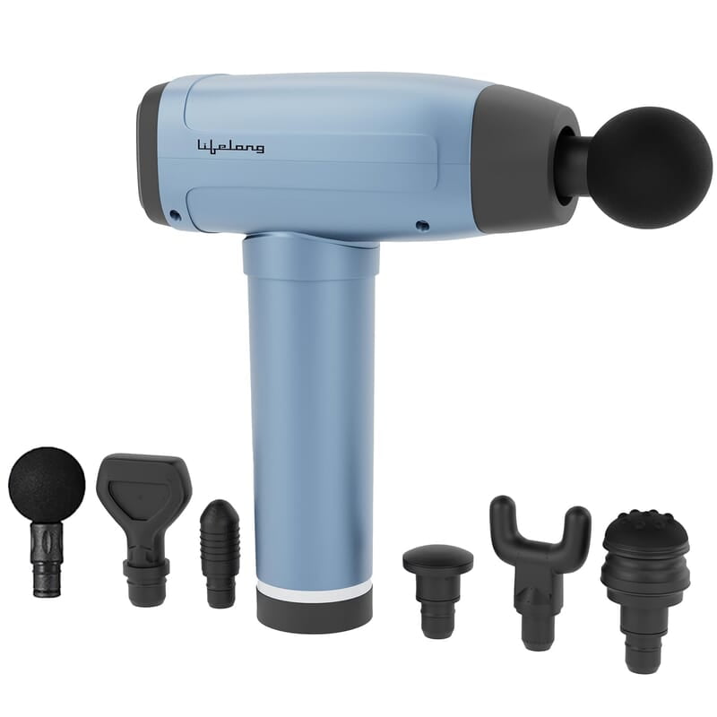 Lifelong Gun Massager Percussion for Full Body Pain Relief 6 Heads LED Touch 30 Speed Levels Premium Bag Lifelong Gun Massager Percussion for Full Body Pain Relief 6 Heads LED Touch 30 Speed Levels Premium Bag
