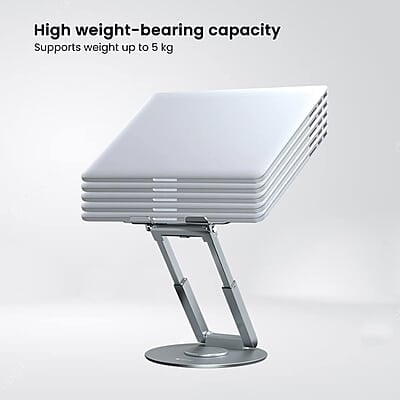 Portronics My Buddy K8 Portable Laptop Stand with 360° Rotating Base, Posture Support, Adjustable Height