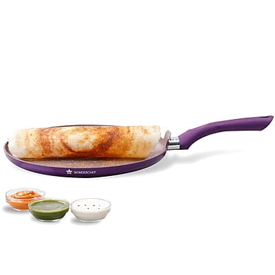 Wonderchef Royal Velvet Non-stick 28cm Dosa Tawa 3 mm thick  1.8 litres Virgin Aluminium