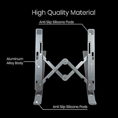 Portronics My Buddy K2 Portable Laptop stand with 7 Adjustable Level, Ergonomic Design, Multifunctional for All Laptops Portronics My Buddy K2 Portable Laptop stand with 7 Adjustable Level, Ergonomic Design, Multifunctional for All Laptops