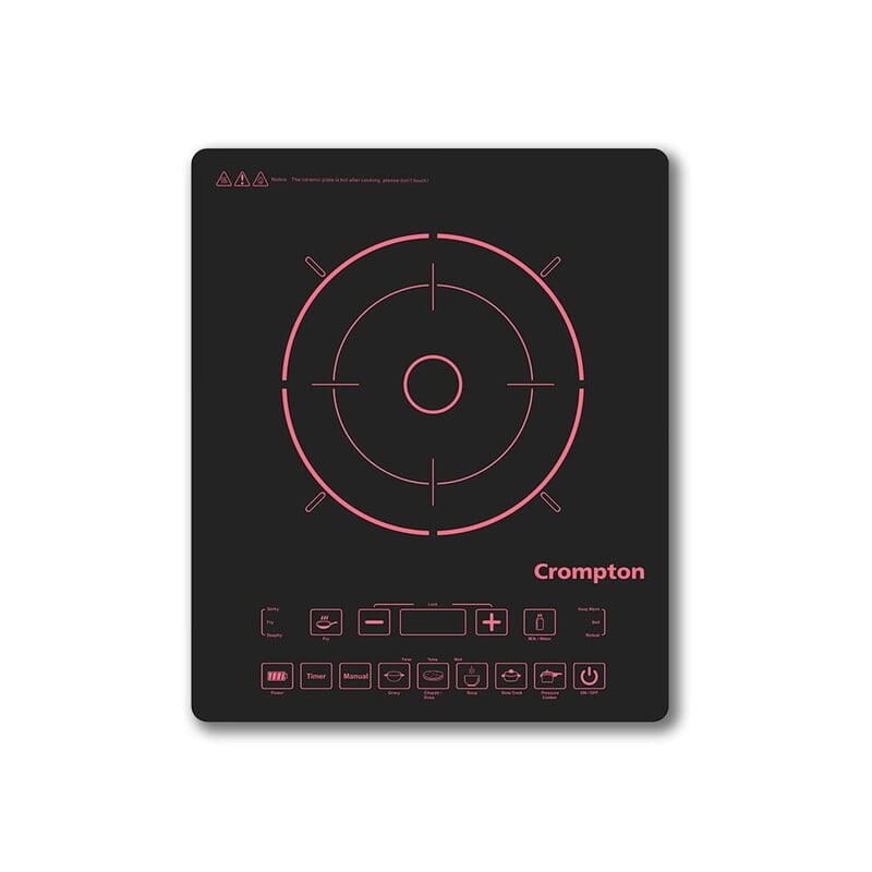 Crompton Instaserve 2000 W Induction Cooktop with 11 Feather Touch Buttons Crompton Instaserve 2000 W Induction Cooktop with 11 Feather Touch Buttons