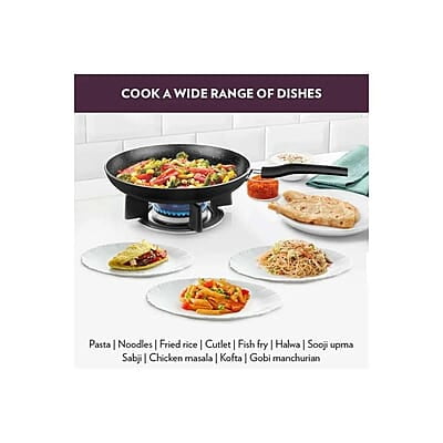 Borosil Granito Non-Stick Fry Pan3L, Induction Friendly, Granite Finish, PFOA-Free,26 cm Diameter, Black