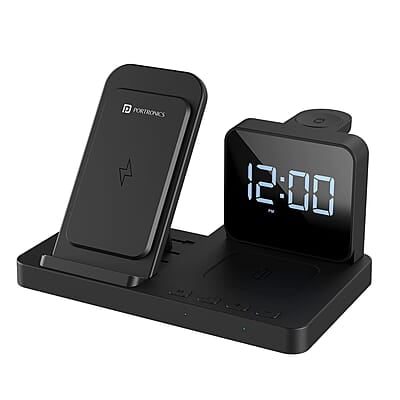 Portronics Bella 15 W 3 in 1 Wireless Charger for iPhone 15/15 Plus/15 Pro/15 Pro Max, iPhone 14/14 Plus/14 Pro/Max, iPhone 13, 13 Pro/Max, Airpods 3rd/2nd gen and Apple Watch Series