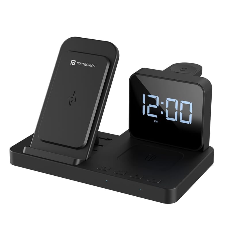 Portronics Bella 15 W 3 in 1 Wireless Charger for iPhone 15/15 Plus/15 Pro/15 Pro Max, iPhone 14/14 Plus/14 Pro/Max, iPhone 13, 13 Pro/Max, Airpods 3rd/2nd gen and Apple Watch Series