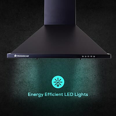 Wonderchef Power Elite Chimney 60cm 1050 m3/hr Baffle Filter 3 Speed Push Button Controls Wonderchef Power Elite Chimney 60cm 1050 m3/hr Baffle Filter 3 Speed Push Button Controls