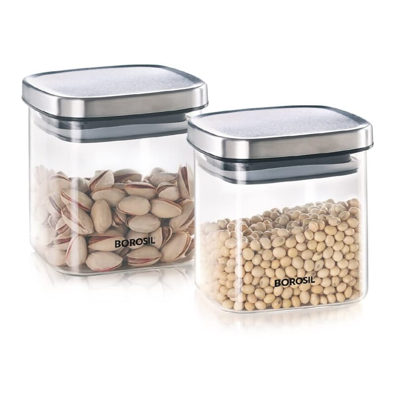 BOROSIL SET OF 2 KLIP - N - STORE(SQUARE + ROUND) BOROSIL SET OF 2 KLIP - N - STORE(SQUARE + ROUND)