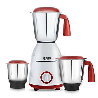 Borosil Best Mixer Grinder, For Wet/Dry Mixing & Grinding, 500 Watts, 3 Jars (400 ml Chutney Jar, 1.5 L Blending Jar, 1 L Grinding Jar), Mixie For Kitchen Borosil Best Mixer Grinder, For Wet/Dry Mixing & Grinding, 500 Watts, 3 Jars (400 ml Chutney Jar, 1.5 L Blending Jar, 1 L Grinding Jar), Mixie For Kitchen