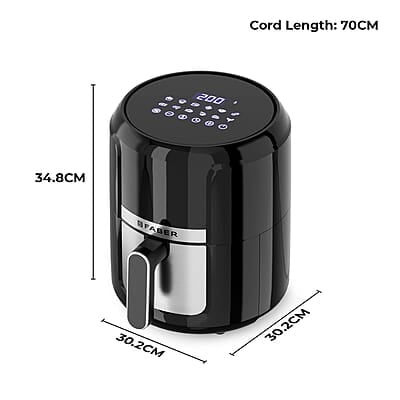 Faber 4L 1350W Digital Air Fryer Fry, Bake, Roast, Toast, Defrost, Grill & Reheat 12-Preset Menu Faber 4L 1350W Digital Air Fryer Fry, Bake, Roast, Toast, Defrost, Grill & Reheat 12-Preset Menu