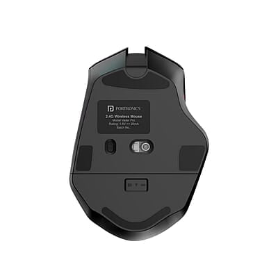 Portronics Vader Pro Wireless Gaming Mouse with 2.4 GHz Receiver, 6 Buttons, Thumb Support, High-Precision Tracking, Ergonomic Comfort, Adjustable Optical DPI for Laptop, PC, Mac Portronics Vader Pro Wireless Gaming Mouse with 2.4 GHz Receiver, 6 Buttons, Thumb Support, High-Precision Tracking, Ergonomic Comfort, Adjustable Optical DPI for Laptop, PC, Mac