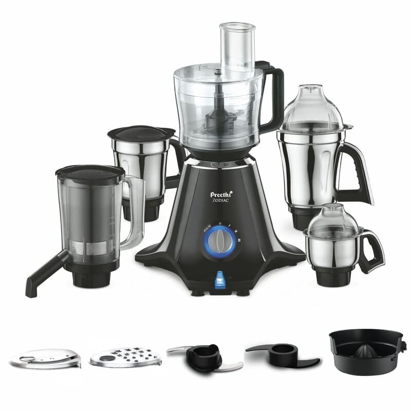 Preethi Zodiac Mg-218 Mixer Grinder for Kitchen, 5 Jars 750 Watt Mixie Preethi Zodiac Mg-218 Mixer Grinder for Kitchen, 5 Jars 750 Watt Mixie