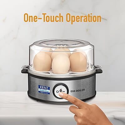 KENT Instant Egg Boiler | 360-Watt | Boil 7 Eggs at a Time | 3 Boiling Modes | Stainless Steel Body & Heating Plate | Automatic Power Off | Accessories Available KENT Instant Egg Boiler | 360-Watt | Boil 7 Eggs at a Time | 3 Boiling Modes | Stainless Steel Body & Heating Plate | Automatic Power Off | Accessories Available