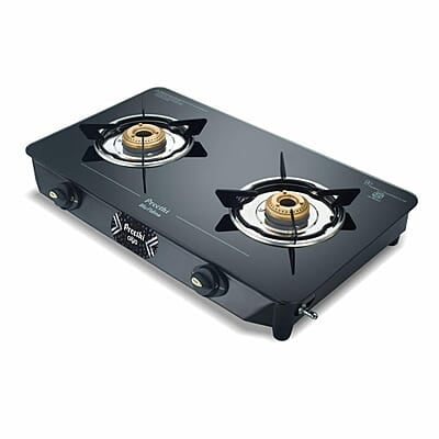Preethi Alya Glass Top 2 Burner Gas Stove, Manual Ignition Preethi Alya Glass Top 2 Burner Gas Stove, Manual Ignition