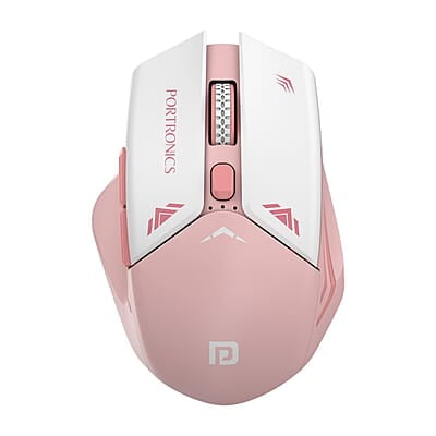 Portronics Vader Pro Wireless Gaming Mouse with 2.4 GHz Receiver, 6 Buttons, Thumb Support, High-Precision Tracking, Ergonomic Comfort, Adjustable Optical DPI for Laptop, PC, Mac