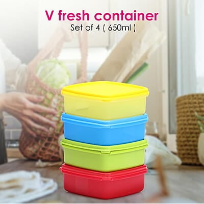 Varmora V Fresh 650 ml Set of 7 FDA Approved BPA-Free Fun Colors Fresh and Hygienic Food Storage Container Varmora V Fresh 650 ml Set of 7 FDA Approved BPA-Free Fun Colors Fresh and Hygienic Food Storage Container