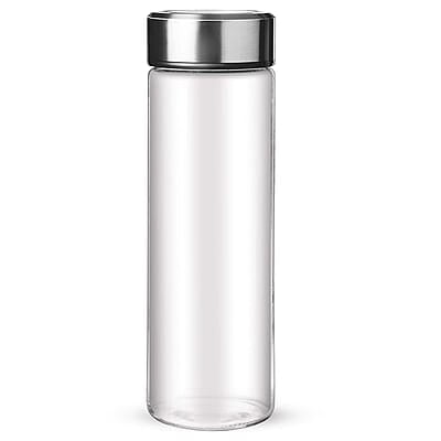Treo by Milton Borosilicate Crysta Glass Bottle, 1000 ml, Glaze Steel Treo by Milton Borosilicate Crysta Glass Bottle, 1000 ml, Glaze Steel
