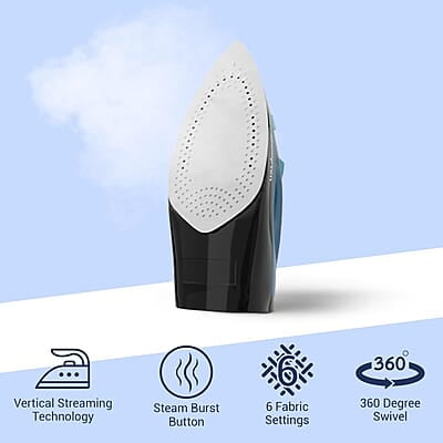 Crompton FabrimaX Plus 1250 W Steam Iron with 200 ml water tank, Upto 13g /min Steam Output and Teflon Coating Soleplate Crompton FabrimaX Plus 1250 W Steam Iron with 200 ml water tank, Upto 13g /min Steam Output and Teflon Coating Soleplate
