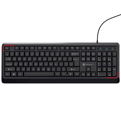 Portronics Ki-Pad USB Wired Keyboard with 104 Keys, 12 Fn Shortcut Keys, Rupee Symbol (₹) Key, 1.5 m Long Cable, 10 Million Keystrokes Long Life for PC, Laptop & USB-Supported Devices