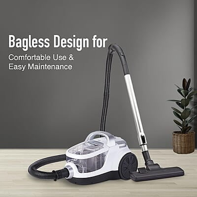 KENT Force Cyclonic Vacuum Cleaner KSL 160 2000W Washable HEPA Filter Low Noise Rubberized Wheels Multiple Accessories Bagless Design Auto Cord Retractor White/Silver KENT Force Cyclonic Vacuum Cleaner KSL 160 2000W Washable HEPA Filter Low Noise Rubberized Wheels Multiple Accessories Bagless Design Auto Cord Retractor White/Silver